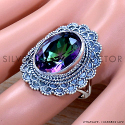 Mystic Topaz 925 Sterling Silver Ring (SJWR-1846)