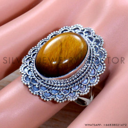 Tiger Eye 925 Sterling Silver Ring (SJWR-1847)