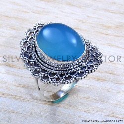 Chalcedony 925 Sterling Silver Ring (SJWR-1851)