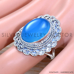 Chalcedony 925 Sterling Silver Ring (SJWR-1851)