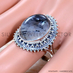 Black Rutile 925 Sterling Silver Ring (SJWR-1858)