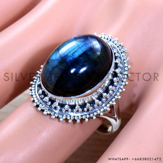 Labradorite 925 Sterling Silver Ring (SJWR-1864)
