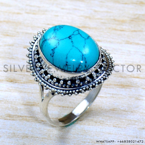 Turquoise 925 Sterling Silver Ring (SJWR-1867)