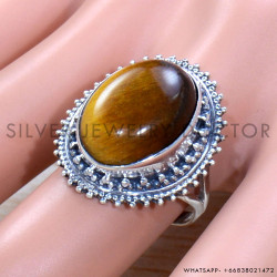 Tiger Eye 925 Sterling Silver Ring (SJWR-1868)