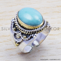 Larimar 925 Sterling Silver Ring (SJWR-187)
