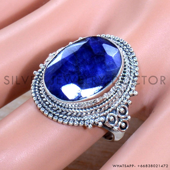 Sapphire 925 Sterling Silver Ring (SJWR-1878)