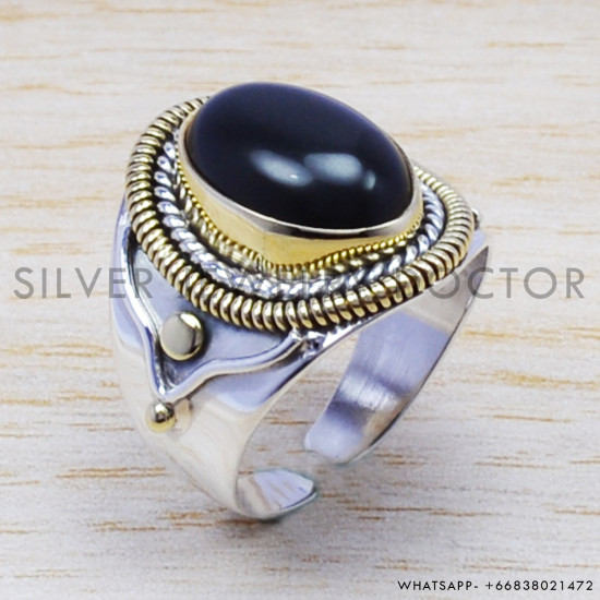 Black Onyx 925 Sterling Silver Ring (SJWR-189) Black Onyx 925 Sterling Silver Ring (SJWR-189)
