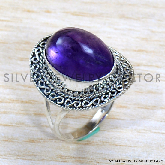 Amethyst 925 Sterling Silver Ring (SJWR-1893)