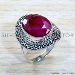 Ruby 925 Sterling Silver Ring (SJWR-1894)