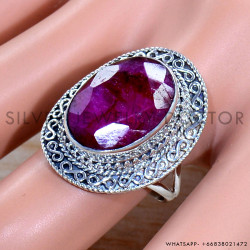 Ruby 925 Sterling Silver Ring (SJWR-1894)