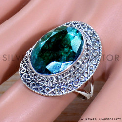 Emerald 925 Sterling Silver Ring (SJWR-1897)