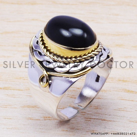 Black Onyx 925 Sterling Silver Ring (SJWR-190) Black Onyx 925 Sterling Silver Ring (SJWR-190)