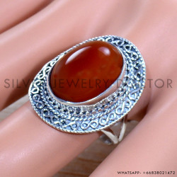Carnelian 925 Sterling Silver Ring (SJWR-1900)