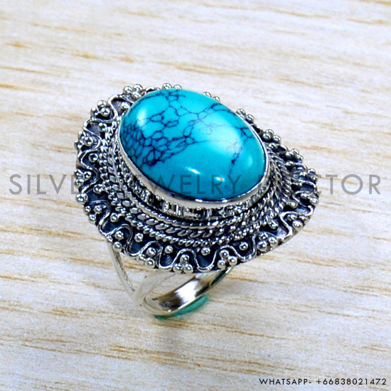 Turquoise 925 Sterling Silver Ring (SJWR-1905)