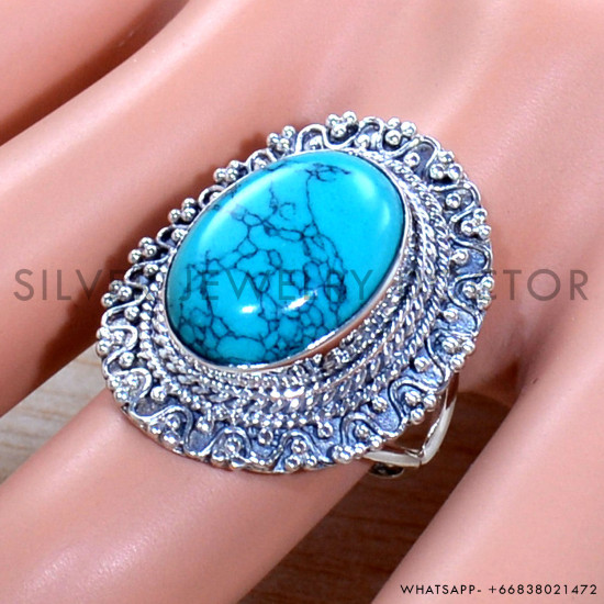 Turquoise 925 Sterling Silver Ring (SJWR-1905)