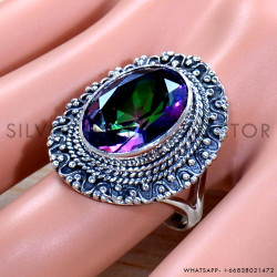 Mystic Topaz 925 Sterling Silver Ring (SJWR-1908)