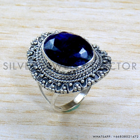 Sapphire 925 Sterling Silver Ring (SJWR-1909)