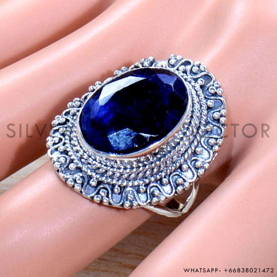 Sapphire 925 Sterling Silver Ring (SJWR-1909)