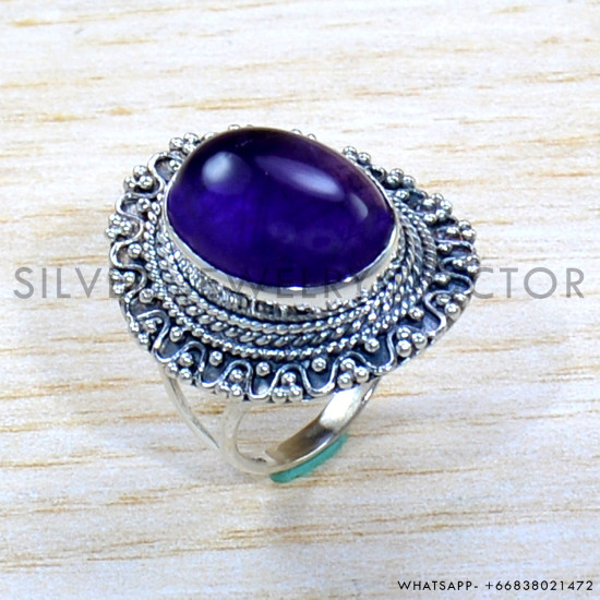 Amethyst 925 Sterling Silver Ring (SJWR-1910)