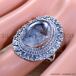 Black Rutile 925 Sterling Silver Ring (SJWR-1913)
