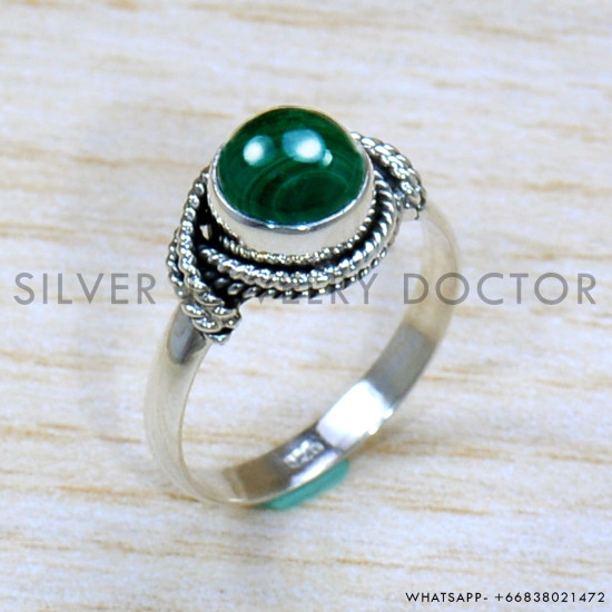 Malachite 925 Sterling Silver Ring (SJWR-1925)