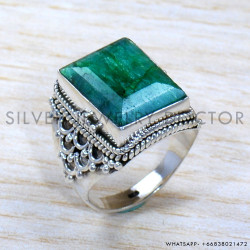 Emerald 925 Sterling Silver Ring (SJWR-1927)