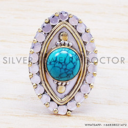 Turquoise 925 Sterling Silver Ring (SJWR-193)