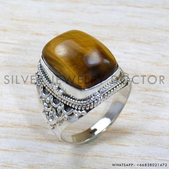 Tiger Eye 925 Sterling Silver Ring (SJWR-1930)