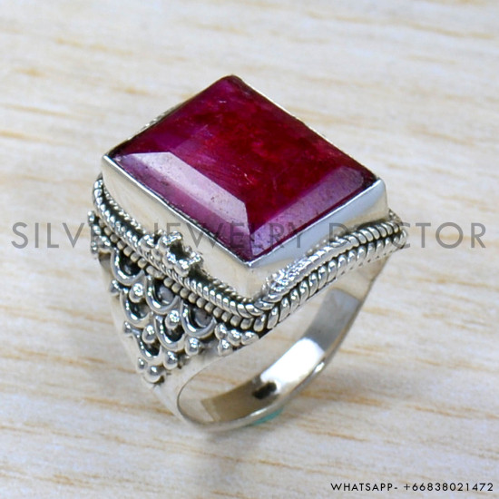 Ruby 925 Sterling Silver Ring (SJWR-1931)