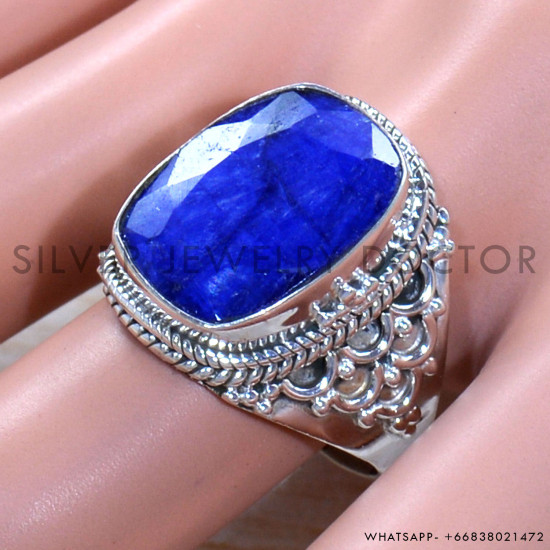 925 Sterling Silver Sapphire Gemstone New Fashion Jewelry Rings SJWR-1932