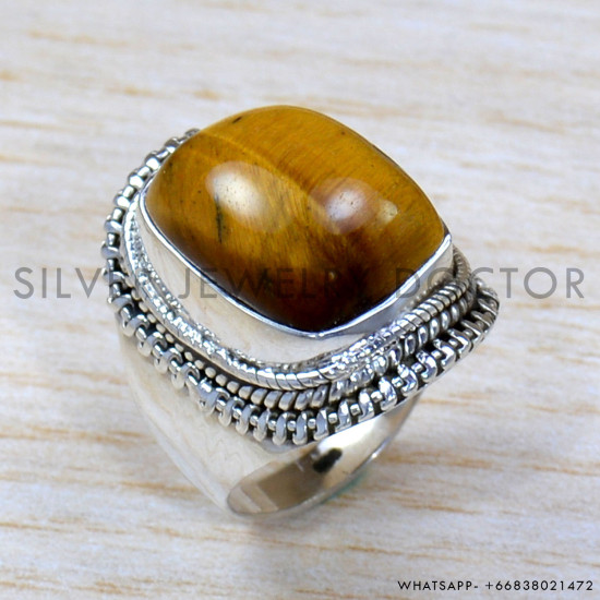 Tiger Eye 925 Sterling Silver Ring (SJWR-1940)