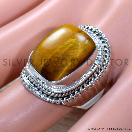 Tiger Eye 925 Sterling Silver Ring (SJWR-1940)