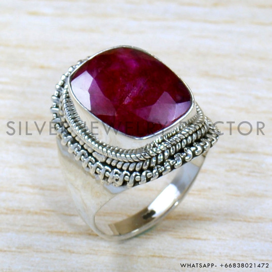 Ruby 925 Sterling Silver Ring (SJWR-1943)