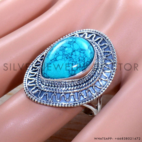 Turquoise 925 Sterling Silver Ring (SJWR-1948)