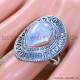 Rainbow Moonstone 925 Sterling Silver Ring (SJWR-1951)