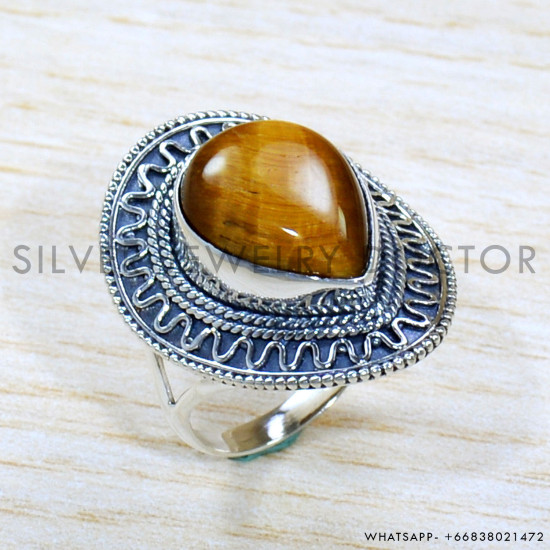 Tiger Eye 925 Sterling Silver Ring (SJWR-1953)