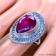 Ruby 925 Sterling Silver Ring (SJWR-1958)