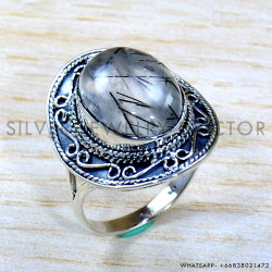 Black Rutile 925 Sterling Silver Ring (SJWR-1966) Black Rutile 925 Sterling Silver Ring (SJWR-1966)