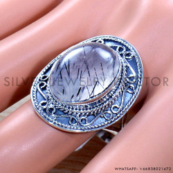 Black Rutile 925 Sterling Silver Ring (SJWR-1966)