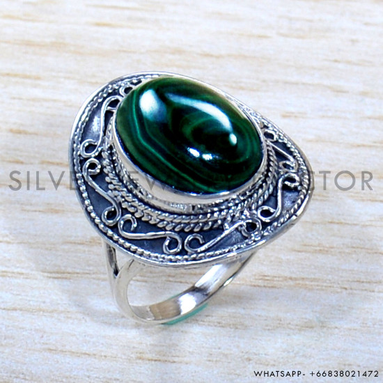 Malachite 925 Sterling Silver Ring (SJWR-1971)