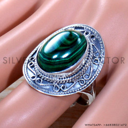 Malachite 925 Sterling Silver Ring (SJWR-1971)