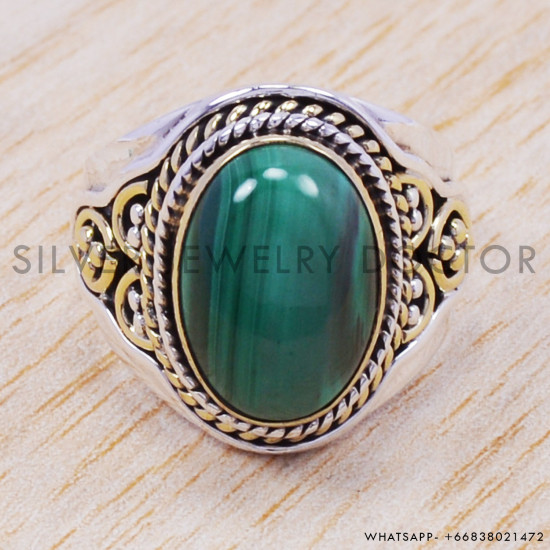 Malachite 925 Sterling Silver Ring (SJWR-198) Malachite 925 Sterling Silver Ring (SJWR-198)