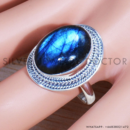 Labradorite 925 Sterling Silver Ring (SJWR-1980) Labradorite 925 Sterling Silver Ring (SJWR-1980)
