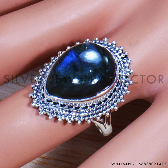 Labradorite 925 Sterling Silver Ring (SJWR-1988)