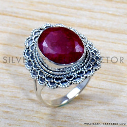 Ruby 925 Sterling Silver Ring (SJWR-1991)