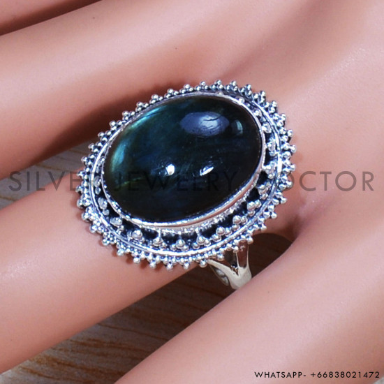 Labradorite 925 Sterling Silver Ring (SJWR-1993)