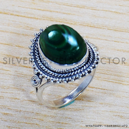 Malachite 925 Sterling Silver Ring (SJWR-1994)