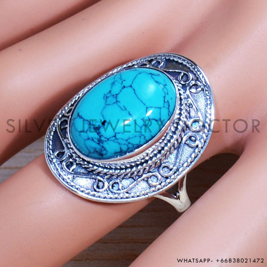 Turquoise 925 Sterling Silver Ring (SJWR-1996)