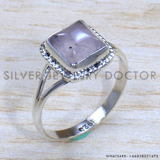 Rose Quartz 925 Sterling Silver Ring (SJWR-1999)