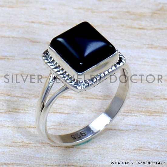 Black Onyx 925 Sterling Silver Ring (SJWR-2000)